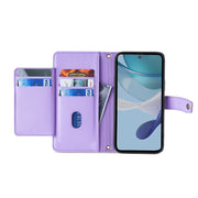 For Kyocera Android One S10 Sheep Texture Cross-body Zipper Wallet Leather Phone Case(Purple)