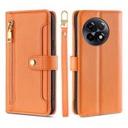 For OnePlus Ace 2/11R Sheep Texture Cross-body Zipper Wallet Leather Phone Case(Orange)