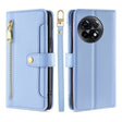 For OnePlus Ace 2/11R Sheep Texture Cross-body Zipper Wallet Leather Phone Case(Blue) - OnePlus Cases by PMC TechLife | Online Shopping South Africa | PMC TechLife | Buy Now Pay Later Mobicred