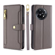 For OnePlus Ace 2/11R Sheep Texture Cross-body Zipper Wallet Leather Phone Case(Grey) - OnePlus Cases by PMC TechLife | Online Shopping South Africa | PMC TechLife | Buy Now Pay Later Mobicred