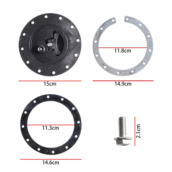 Car Modification Universal Fuel Cell Gas Tank Filler Cap with Nut(Black)