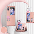 For OPPO Find N2 Flip Skin Feel Ultra-thin Ring Buckle Shockproof Phone Case(Rose Gold) - Find N2 Flip Cases by PMC TechLife | Online Shopping South Africa | PMC TechLife
