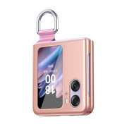 For OPPO Find N2 Flip Skin Feel Ultra-thin Ring Buckle Shockproof Phone Case(Rose Gold)