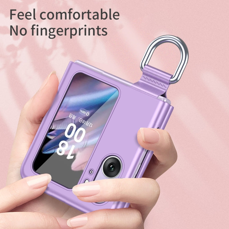 For OPPO Find N2 Flip Skin Feel Ultra-thin Ring Buckle Shockproof Phone Case(Green)