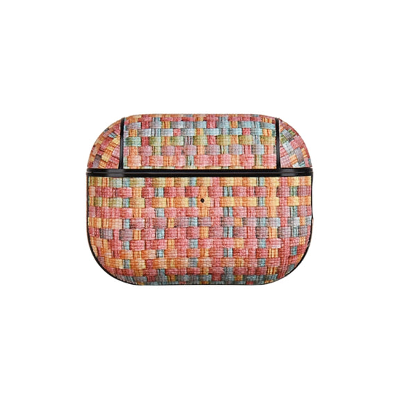 For AirPods Pro 2 PC Woven Leather Skin Earphone Case(Colorful)