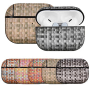 For AirPods Pro 2 PC Woven Leather Skin Earphone Case(Blue Red)