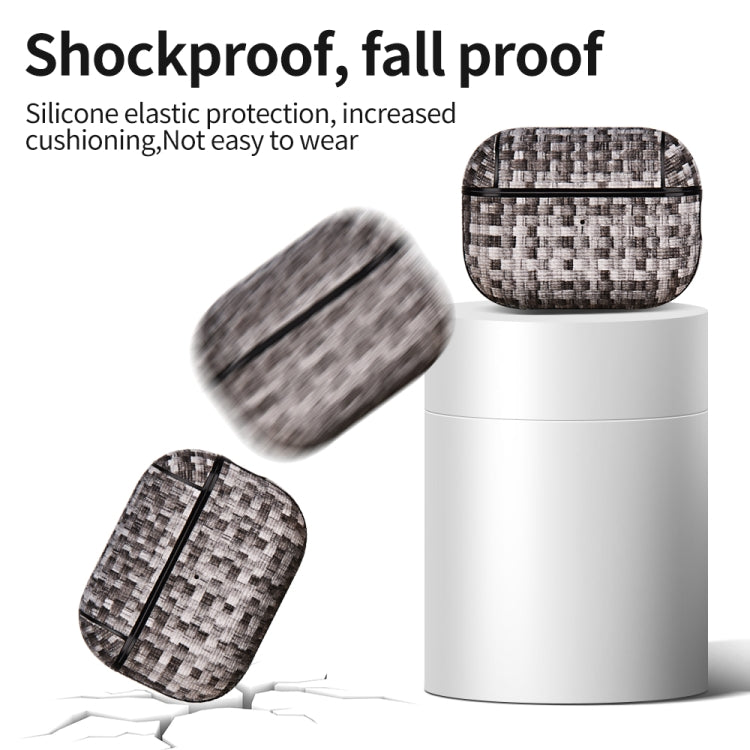 For AirPods Pro 2 PC Woven Leather Skin Earphone Case(Colorful)
