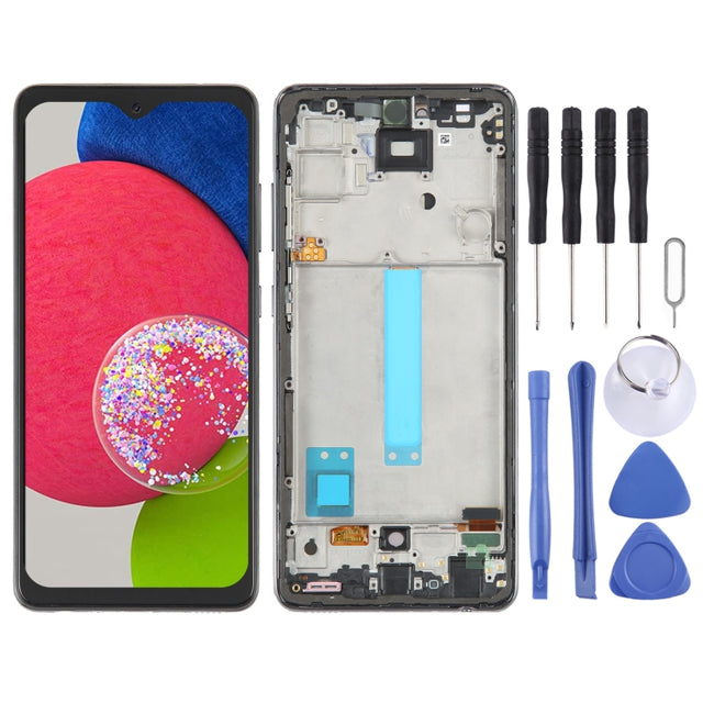 6.33 inch OLED LCD Screen for Samsung Galaxy A52s 5G SM-A528 Digitizer Full Assembly with Frame(Black)