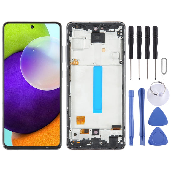 For Samsung Galaxy A52 4G SM-A525 6.43 inch OLED LCD Screen Digitizer Full Assembly with Frame(Black)