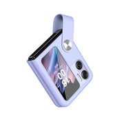 For OPPO Find N2 Flip Hand Strap Type Leather Phone Case(Purple)