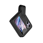 For OPPO Find N2 Flip Hand Strap Type Leather Phone Case(Black)