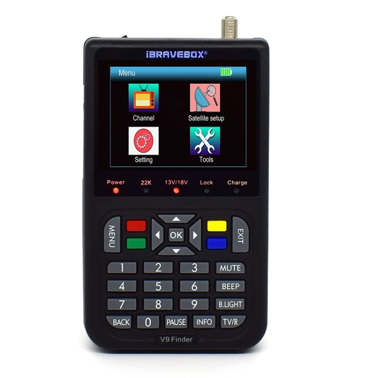 iBRAVEBOX V9 Finder Digital Satellite Signal Finder Meter, Plug Type:EU Plug(Black)
