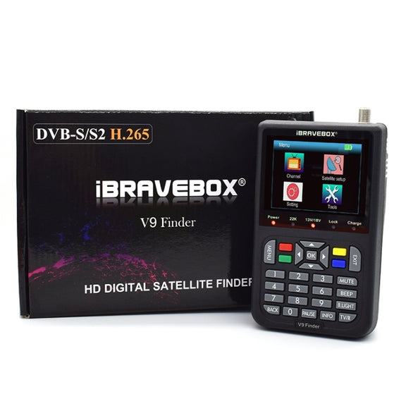 iBRAVEBOX V9 Finder Digital Satellite Signal Finder Meter, Plug Type:EU Plug(Black)