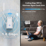 Wavlink AERIAL D4X AX1800Mbps Dual Frequency WiFi Signal Amplifier WiFi6 Extender(EU Plug)