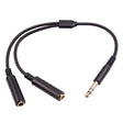 3718 6.35mm Male to Dual Female 1/4 TRS Stereo Audio Cable, Length: 30cm - Microphone Audio Cable & Connector by PMC TechLife | Online Shopping South Africa | PMC TechLife