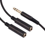 3718 6.35mm Male to Dual Female 1/4 TRS Stereo Audio Cable, Length: 30cm