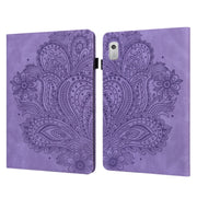 For Lenovo Tab M8 4th Gen TB-300FU Peacock Embossed Pattern Leather Tablet Case(Purple)