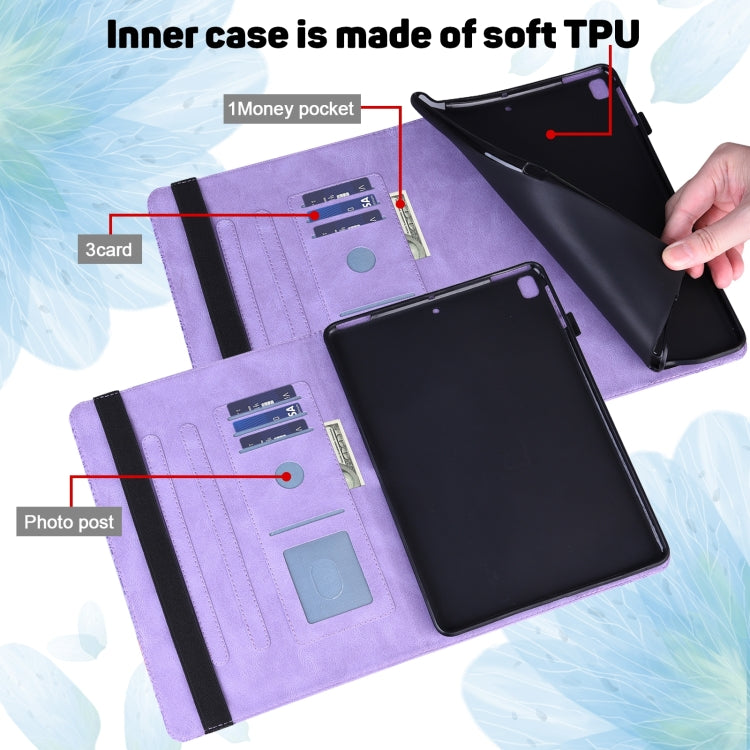For Lenovo Tab M8 4th Gen TB-300FU Peacock Embossed Pattern Leather Tablet Case(Purple)