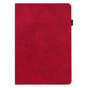 For Lenovo Tab M8 4th Gen TB-300FU Peacock Embossed Pattern Leather Tablet Case(Red)
