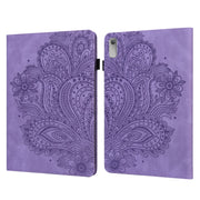 For Lenovo Tab P11 Gen 2 Peacock Embossed Pattern Leather Tablet Case(Purple)