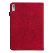 For Lenovo Tab P11 Gen 2 Peacock Embossed Pattern Leather Tablet Case(Red)