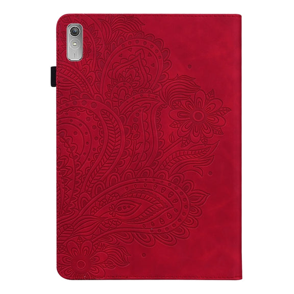 For Lenovo Tab P11 Gen 2 Peacock Embossed Pattern Leather Tablet Case(Red)
