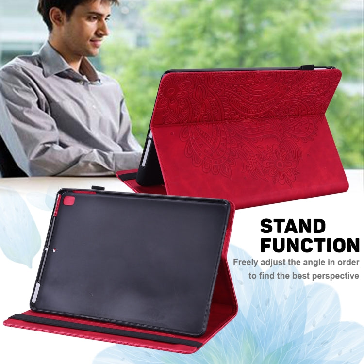 For Lenovo Tab P11 Gen 2 Peacock Embossed Pattern Leather Tablet Case(Red)