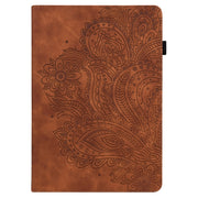 For Lenovo Tab P11 Gen 2 Peacock Embossed Pattern Leather Tablet Case(Brown)