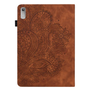 For Lenovo Tab P11 Gen 2 Peacock Embossed Pattern Leather Tablet Case(Brown)