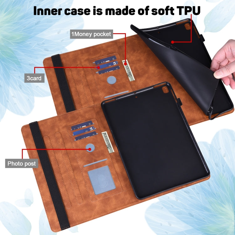 For Lenovo Tab P11 Gen 2 Peacock Embossed Pattern Leather Tablet Case(Brown)
