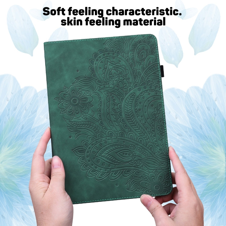For Lenovo Tab P11 Gen 2 Peacock Embossed Pattern Leather Tablet Case(Green)