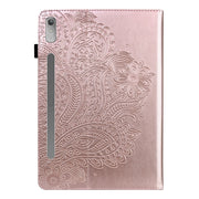 For Lenovo Tab P11 Pro Gen 2 Peacock Embossed Pattern Leather Tablet Case(Rose Gold)