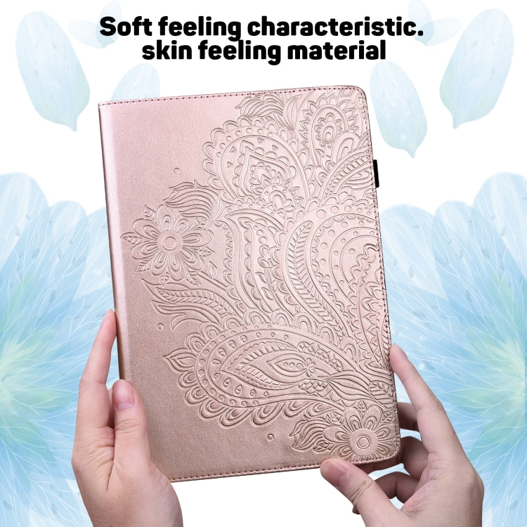 For Lenovo Tab P11 Pro Gen 2 Peacock Embossed Pattern Leather Tablet Case(Rose Gold)