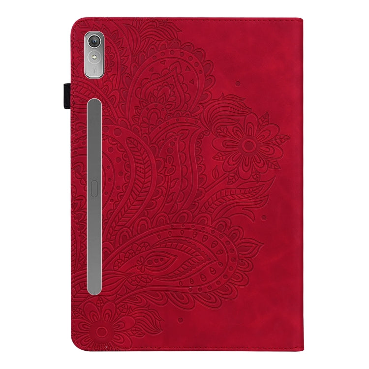 For Lenovo Tab P11 Pro Gen 2 Peacock Embossed Pattern Leather Tablet Case(Red)