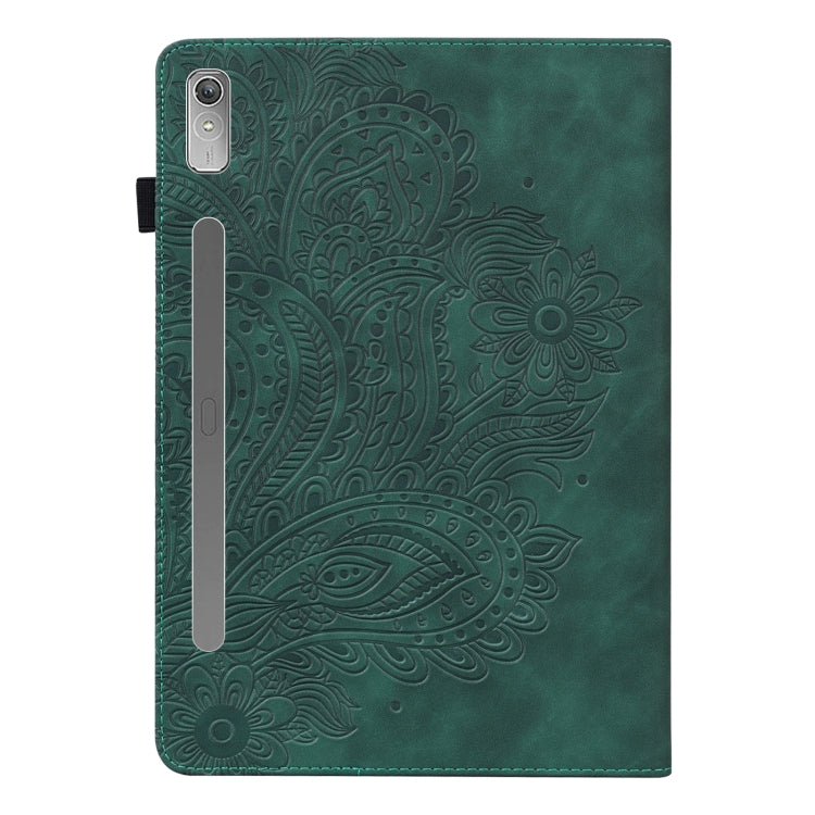 For Lenovo Tab P11 Pro Gen 2 Peacock Embossed Pattern Leather Tablet Case(Green)
