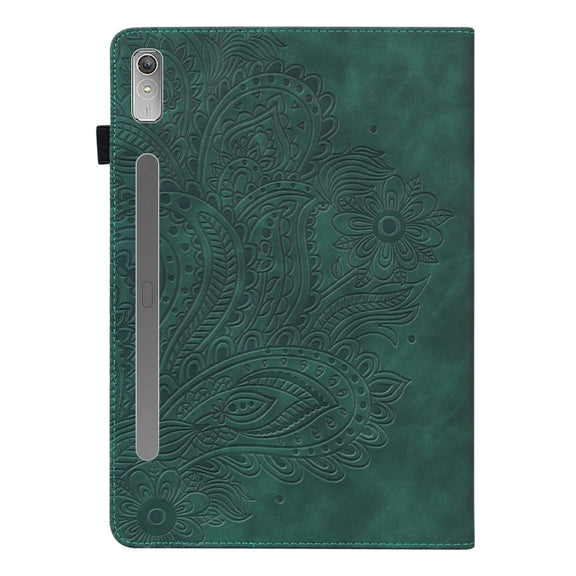For Lenovo Tab P11 Pro Gen 2 Peacock Embossed Pattern Leather Tablet Case(Green)
