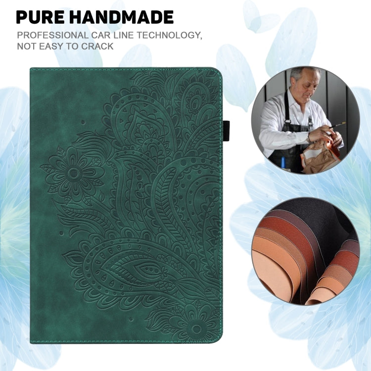 For Lenovo Tab P11 Pro Gen 2 Peacock Embossed Pattern Leather Tablet Case(Green)