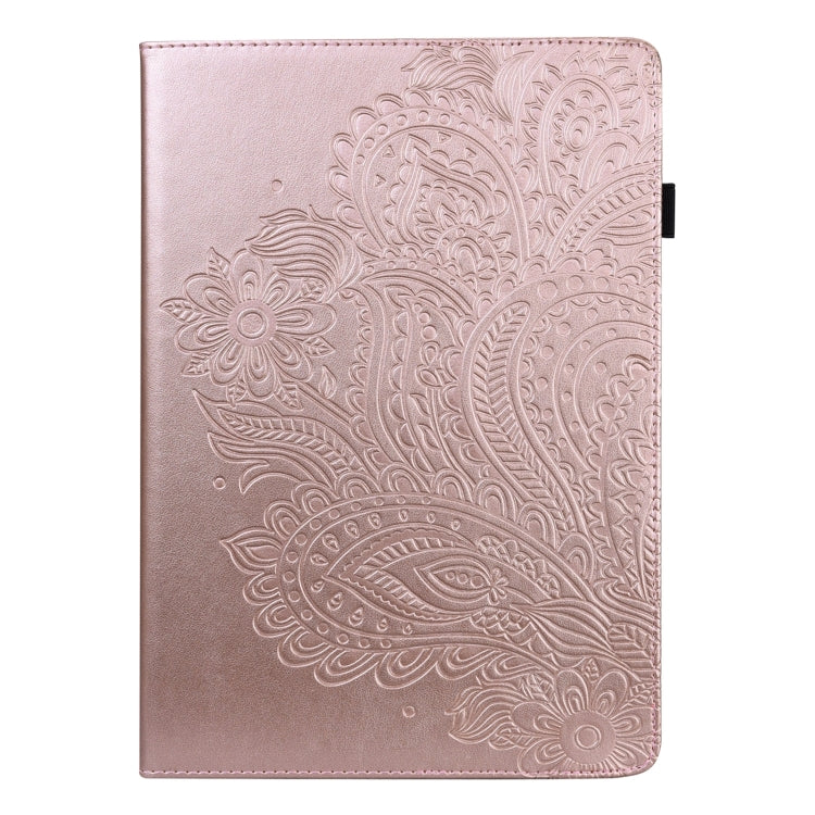 For Huawei MatePad SE 10.4 2022 Peacock Embossed Pattern Leather Tablet Case(Rose Gold)