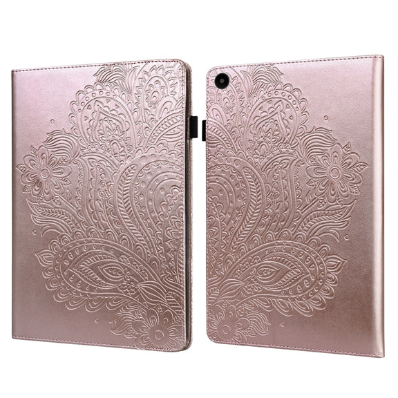For Huawei MatePad SE 10.4 2022 Peacock Embossed Pattern Leather Tablet Case(Rose Gold)