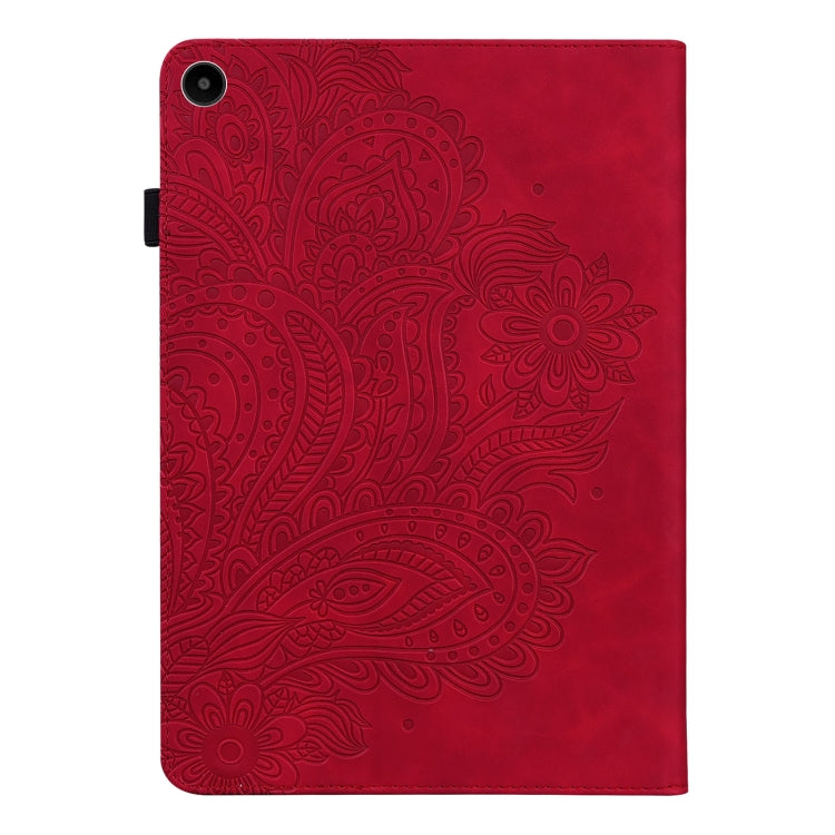 For Huawei MatePad SE 10.4 2022 Peacock Embossed Pattern Leather Tablet Case(Red)