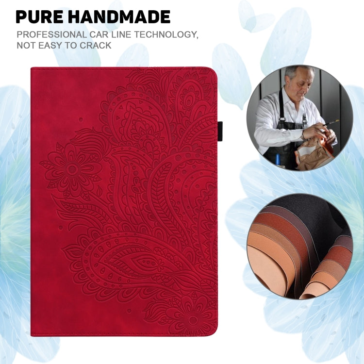 For Huawei MatePad SE 10.4 2022 Peacock Embossed Pattern Leather Tablet Case(Red)
