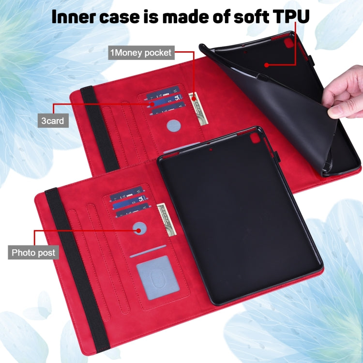 For Huawei MatePad SE 10.4 2022 Peacock Embossed Pattern Leather Tablet Case(Red)