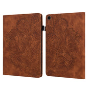 For Huawei MatePad SE 10.4 2022 Peacock Embossed Pattern Leather Tablet Case(Brown)