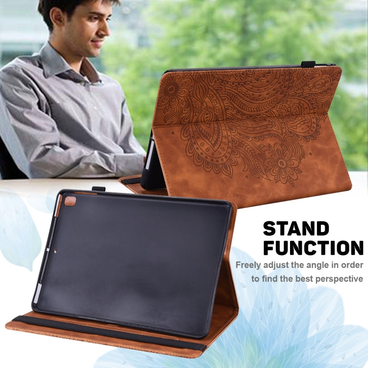 For Huawei MatePad SE 10.4 2022 Peacock Embossed Pattern Leather Tablet Case(Brown)