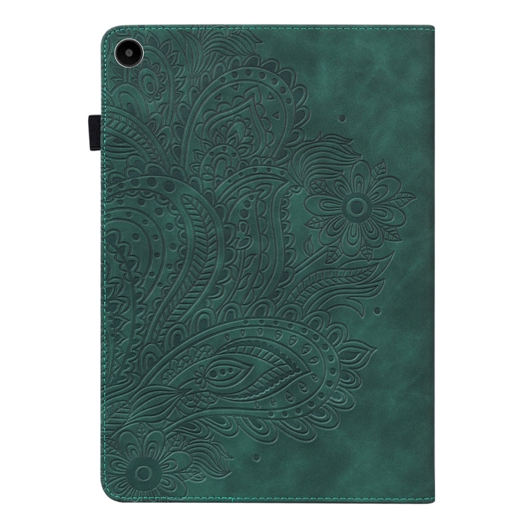 For Huawei MatePad SE 10.4 2022 Peacock Embossed Pattern Leather Tablet Case(Green)