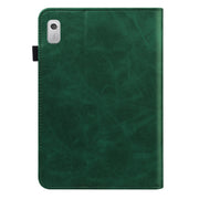 For Lenovo Tab M8 4th Gen TB-300FU Embossed Striped Leather Tablet Case(Green)
