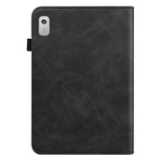For Lenovo Tab M8 4th Gen TB-300FU Embossed Striped Leather Tablet Case(Black)
