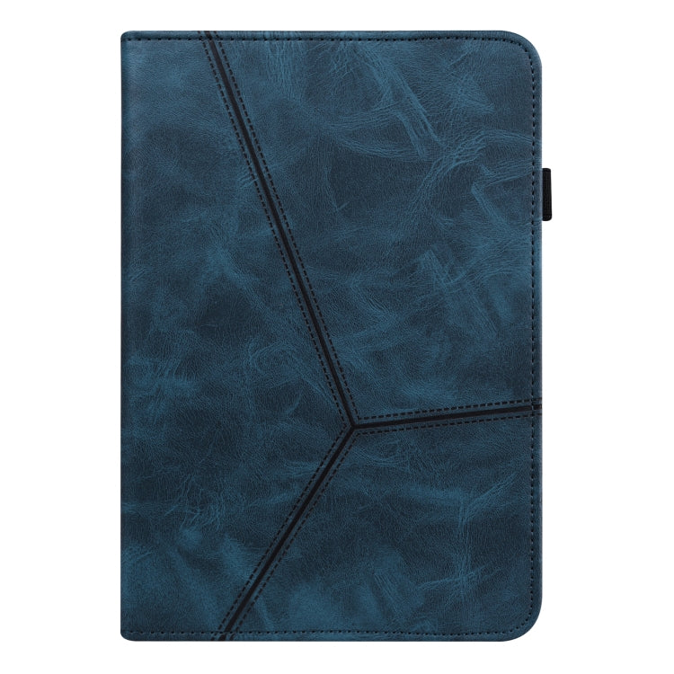 For Lenovo Tab P11 Gen 2 Embossed Striped Leather Tablet Case(Blue)