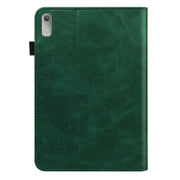 For Lenovo Tab P11 Gen 2 Embossed Striped Leather Tablet Case(Green)