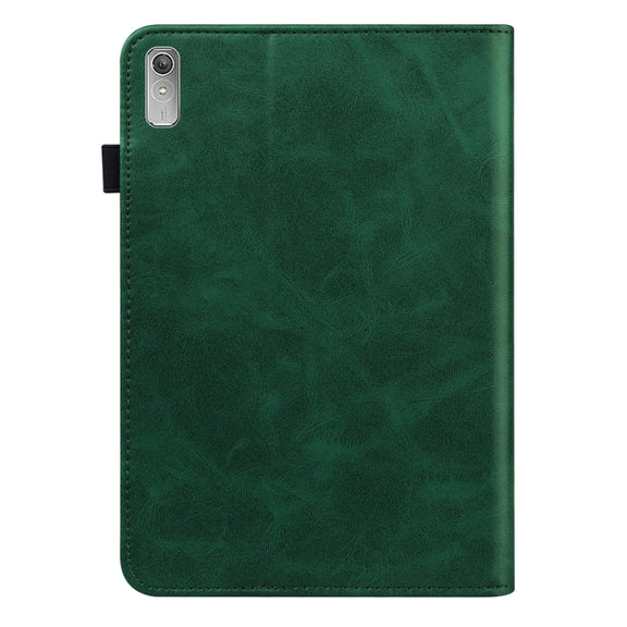 For Lenovo Tab P11 Gen 2 Embossed Striped Leather Tablet Case(Green)